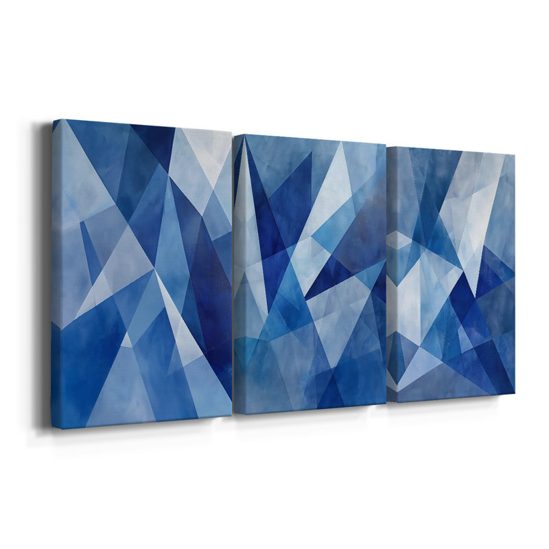 Série ABSTRACT Lxxxv - Toile tendue sur mesure - 3 pièces, H 36 po x l 72 po