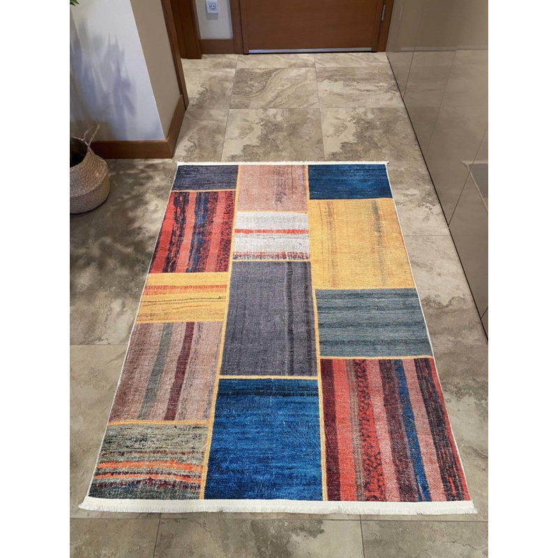 Tapis en coton Tollie avec envers antidérapant, Tapis de couloir 3 pi 11 po x 13 pi 1 po