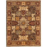 Wool Oriental Area Rug in Brown/Red/Beige/Light Blue