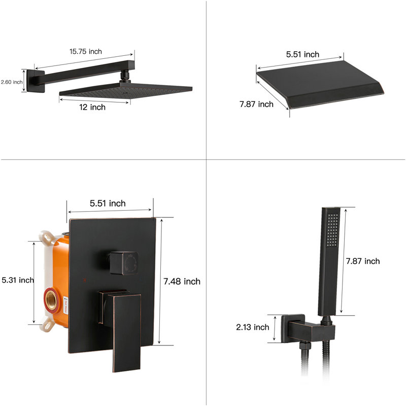 Complete Shower System with Rough in-Valve, Oil Rubbed Bronze