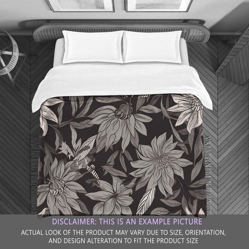 Édredon luxueux floral Avirett, Édredon simple très long