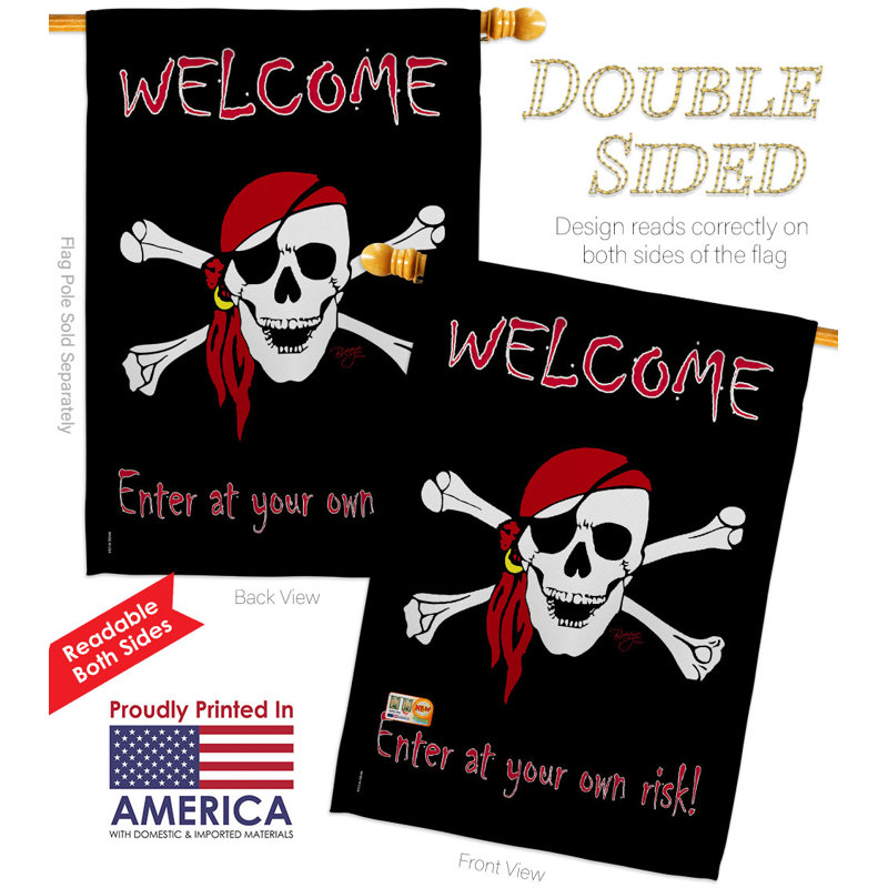 Drapeau de maison en polyester à 2 côtés 40 x 28 po