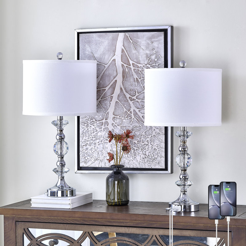 Morkus 25.5" Dimmable Table Lamp, Polished Nickel