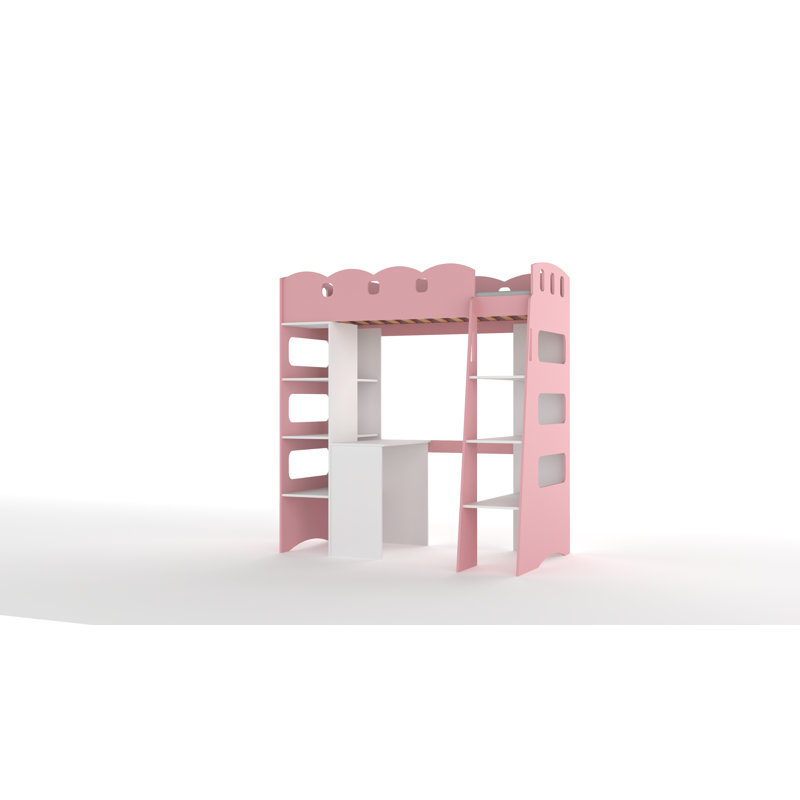 Tonia Kids Loft Bed, Pink