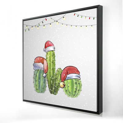Cactus de Noël, reproduction sur toile
