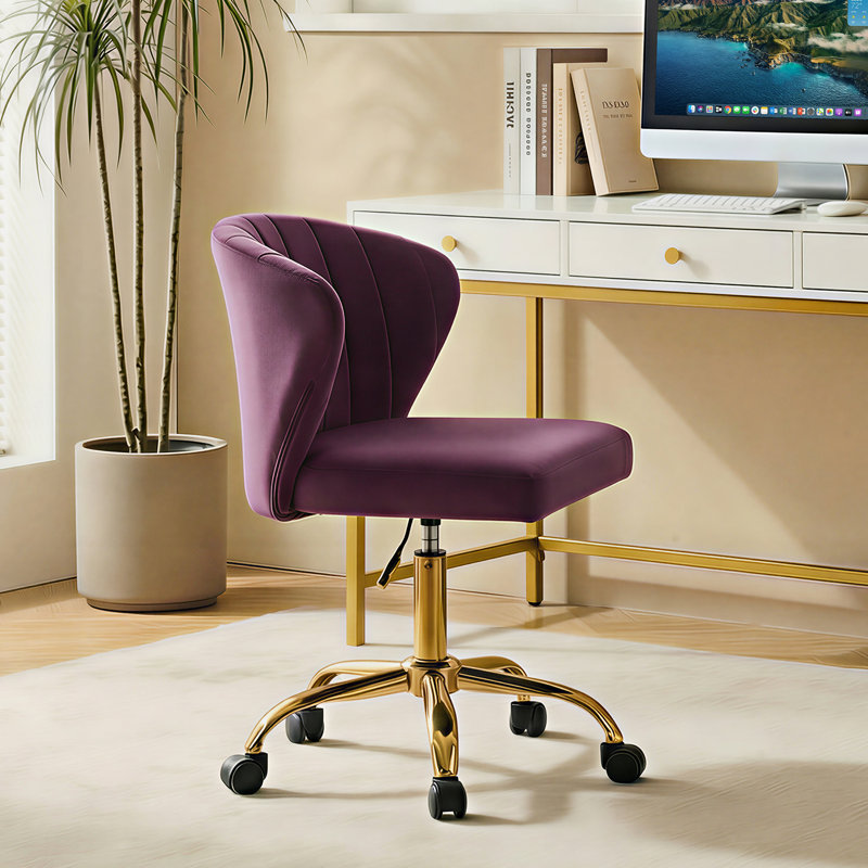 Alice Ergonomic Task Chair with Tufted Back, Purple