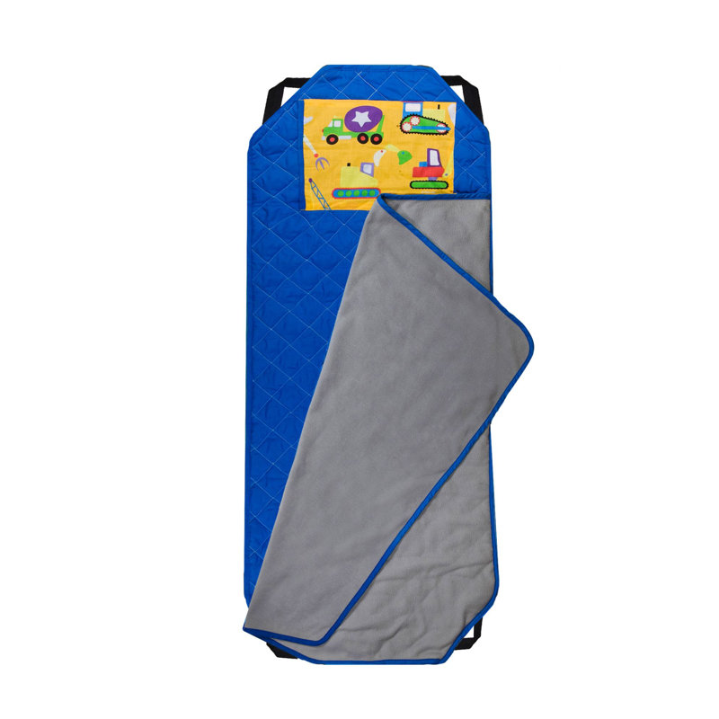 Tapis de sieste Wildkin Modern Kids - mélange de coton doux avec coussin et sangles élastiques pour l'école et les voyages - en construction