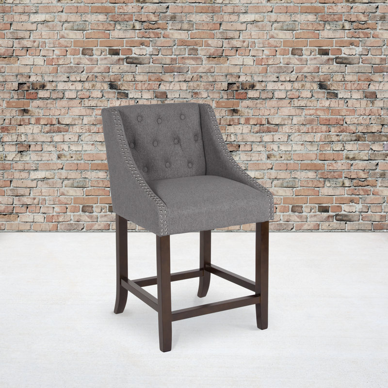 Tabouret de comptoir Ahseem, Gris foncé, Tabouret de comptoir (siège d'une hauteur de 24 p