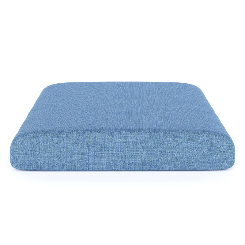 Sunbrella® Outdoor Ottoman Cushion, 4" H x 22" W x 20" D, Cast Ocean Sunbrella® Plainweave