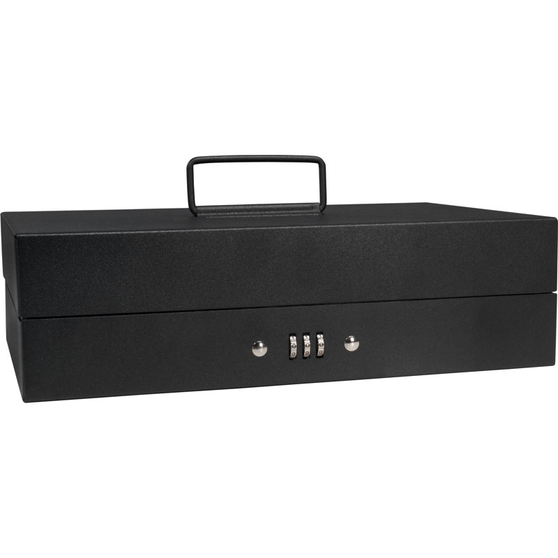 12" CASH BOX 4 BILL HOLDER & 6 COMPARTMENT TRAY