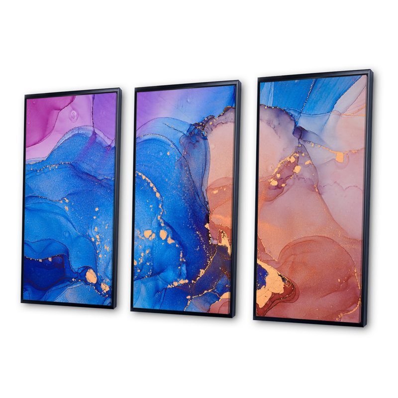 3 pièces, cadre flottant, impression sur toile, Cadre noir, L 36 po x H 28 po