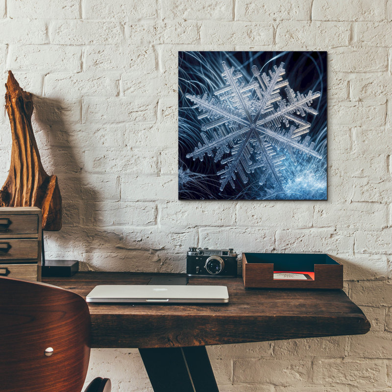 «Snowflake 2» par Rey Klimt, art mural en verre acrylique, H 12 po x l 12 po x P 0,13 po