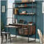 Bureau industriel avec huche, finition brune