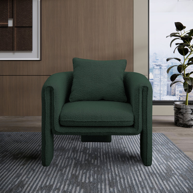 34,5 po de largeur, Tissu bouclé vert