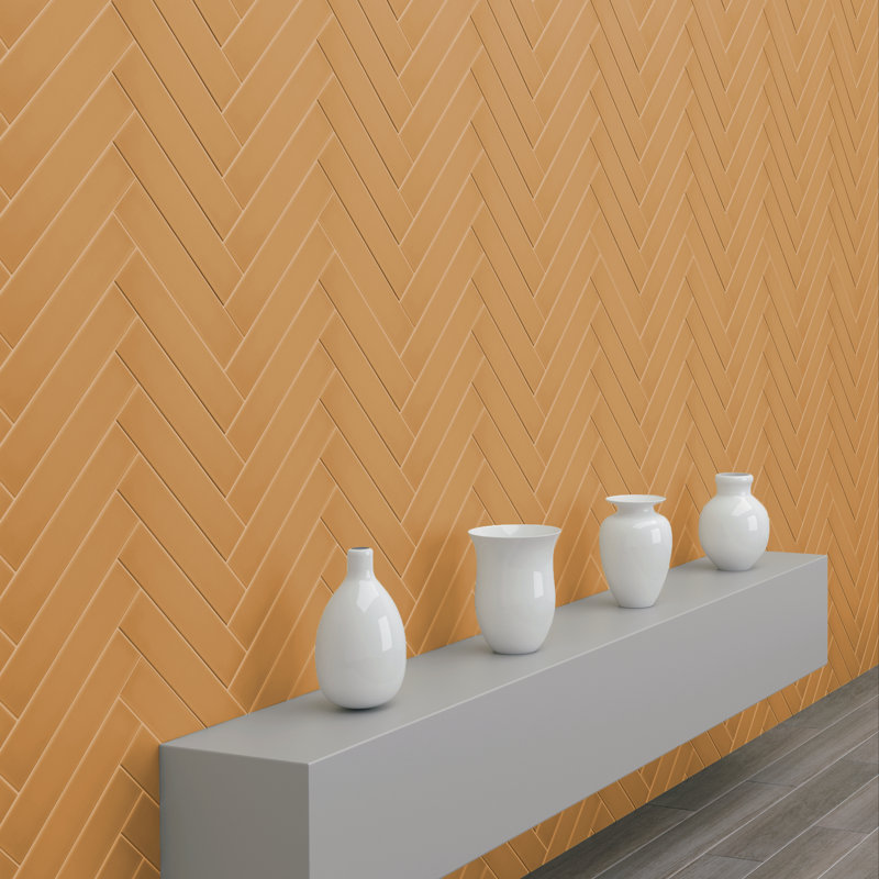 Curvaceous 3" x 12" Ceramic Wall Tile, Sunflower