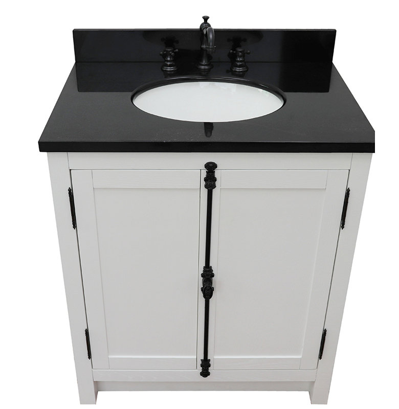Ensemble de meuble-lavabo pour salle de bain simple 31 po Zielke, Noir galaxie, Glacier cendré