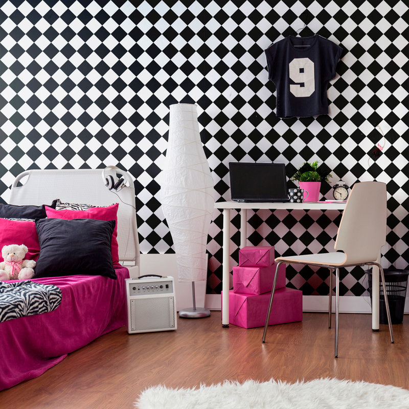 Gillingham Peel & Stick Geometric Tile, Black