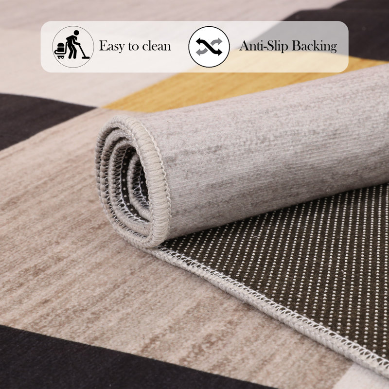Modern Abstract Area Rug for Living Room, Bedroom, Dining Room, and Home Office – Soft Indoor Accent Rug