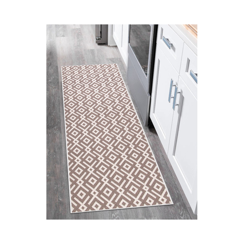 Tapis de cuisine antidérapant Dontrez, Brun