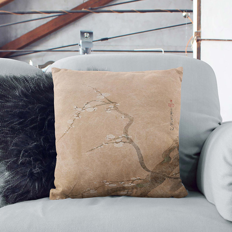 Square Throw Cushion, 40cm H x 40cm W x 15cm D, White