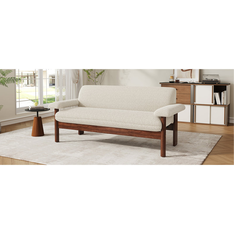 Canapé moderne à 2 places avec causeuse moderne et coussins avec accoudoirs, Beige