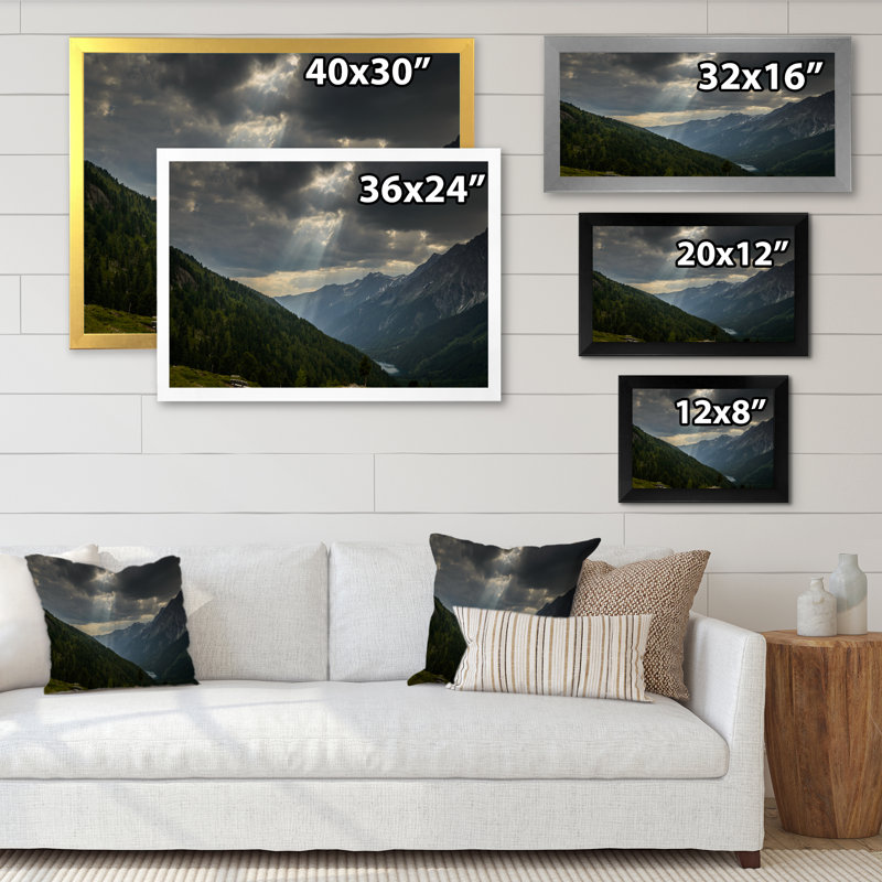 " Sunrays Through Storm Clouds ", Black Framed, 8" H x 12" W x 1" D