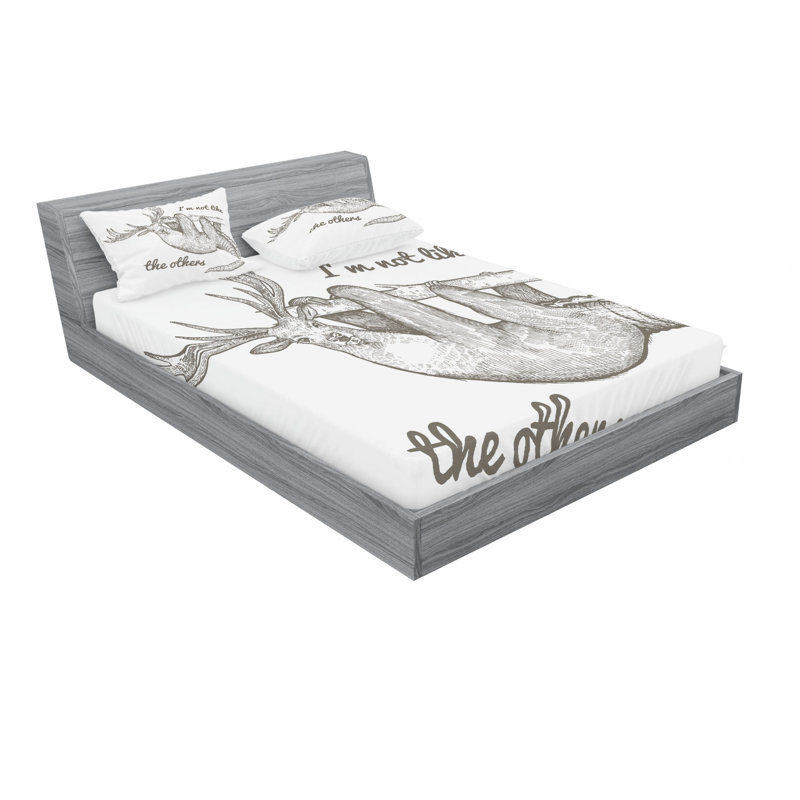 Ensemble de draps «Unusual Words i am Not Like the Autres», Ensemble de drap pour grand lit avec drap-housse