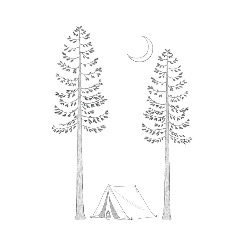 Camping - reproduction sur toile tendue, H 16 po x l 12 po