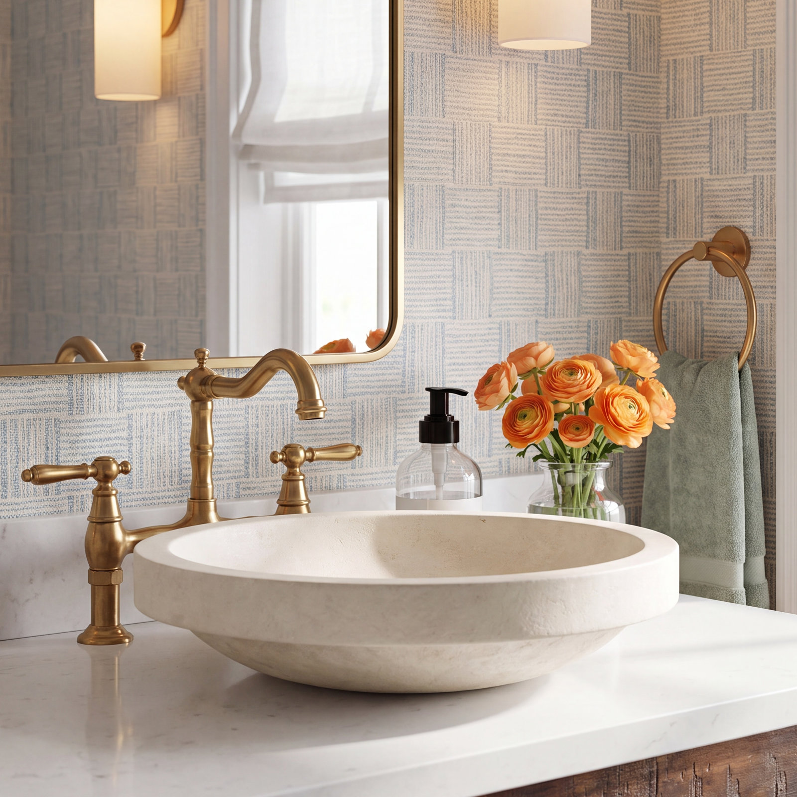 NativeStone Tolosa Oval Concrete Sink, Sand