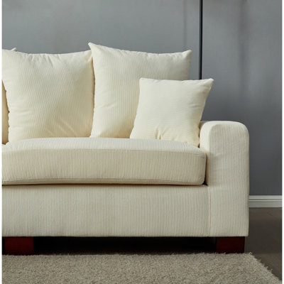 Modular Sectional In Corduroy, 5 Seater Oversized L & U Shape, Ultra Comfort Foam Cushion, Thick , Stylish Design, Easy Assembly For Living Room Corduroy Fabric Sectional, Shaped , Home