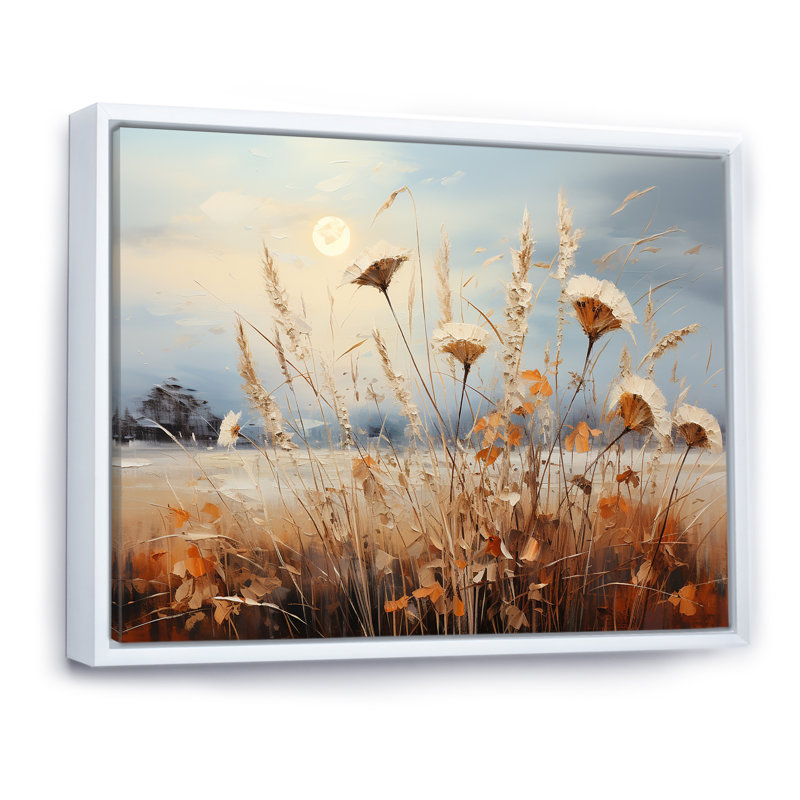 Blooming Prairie Dreams I sur impression sur toile, Cadre flottant blanc, H 34 po x l 44 po x P 1,5 po