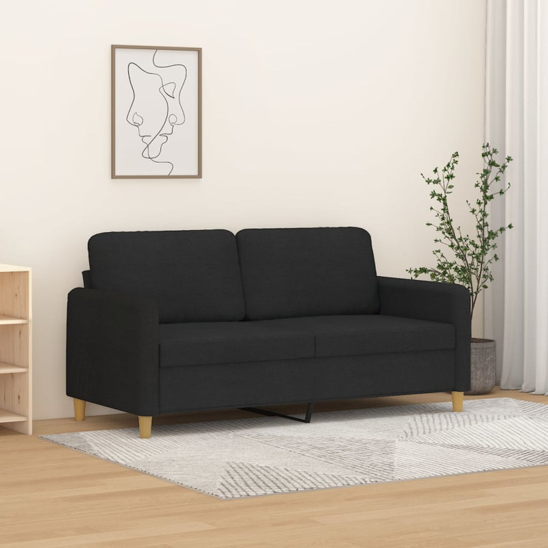 Lyra Upholstered Sofa, Black 100% Polyester, 31.5" H x 47.2" W x 30.3" D