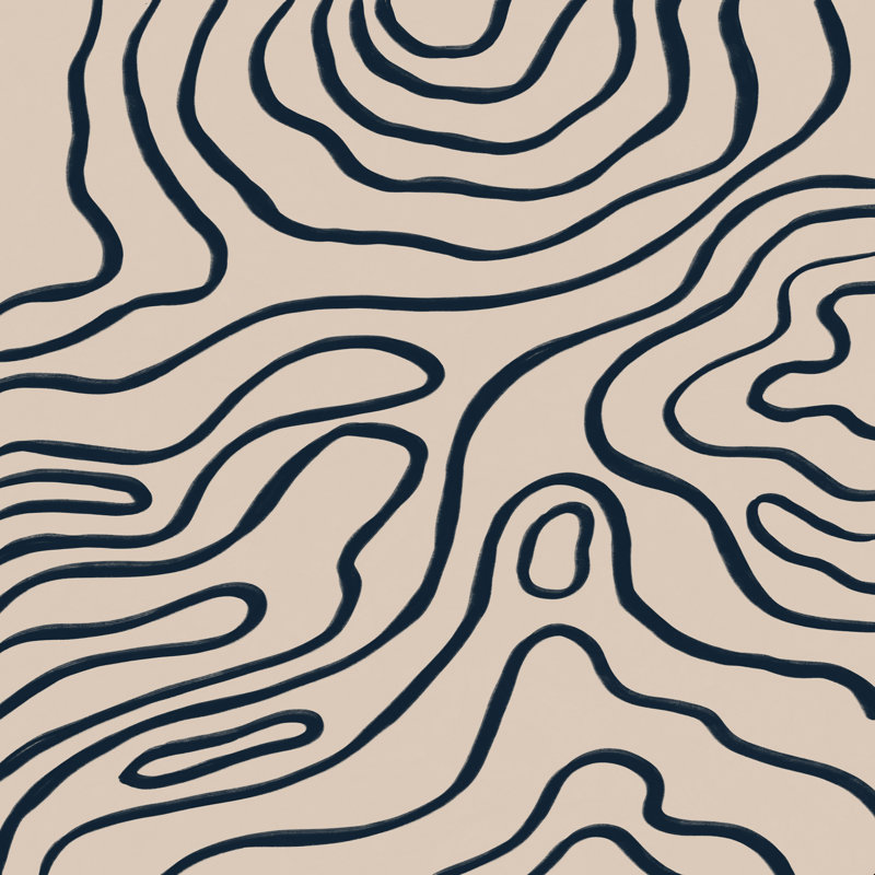Carte topographique par Alisa Galitsyna - reproduction sur toile tendue, L 12 po x H 12 po