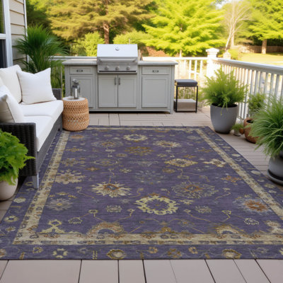 Tapis aubergine Xhevrie intérieur / extérieur lavable à la machine