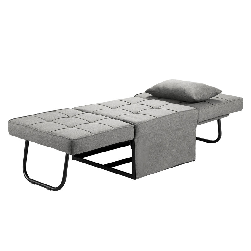 Cimino 28'' Upholstered Reclining Sleeper Sofa, Light Gray
