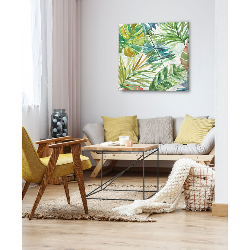 « tropical sketchbook i », peinture sur toile tendue, H 10 po x l 10 po x P 1,5 po