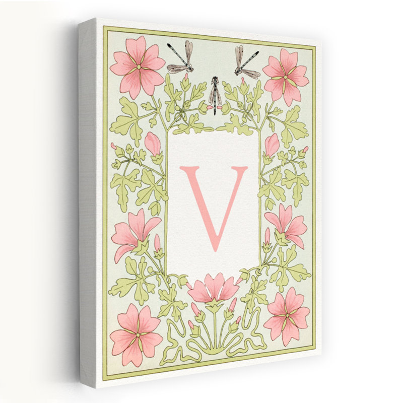 Elegant V Botanical Bloom Delicate Elegant Vintage Nature Flower Wall Art Print 1 Piece Wrapped Canvas Wall Art