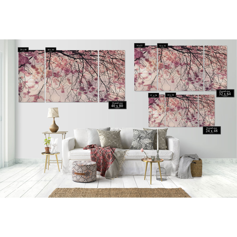 Spring Song - 3 pièces multi-pièces sur toile, H 32 po x l 64 po x P 1,5 po