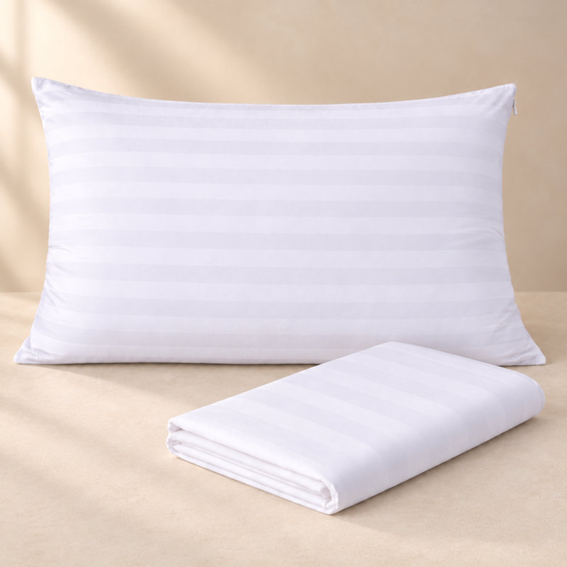 100% Cotton Striped Pillowcase, Queen Pillowcase