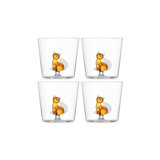 Tabby Cat - Tumbler Amber Cat With White Tail 11.8 Oz