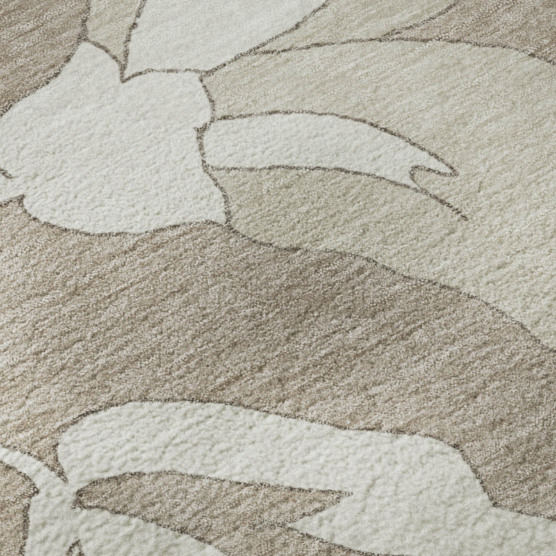 Premium Machine Washable Prisco Taupe Rug, Round 8'