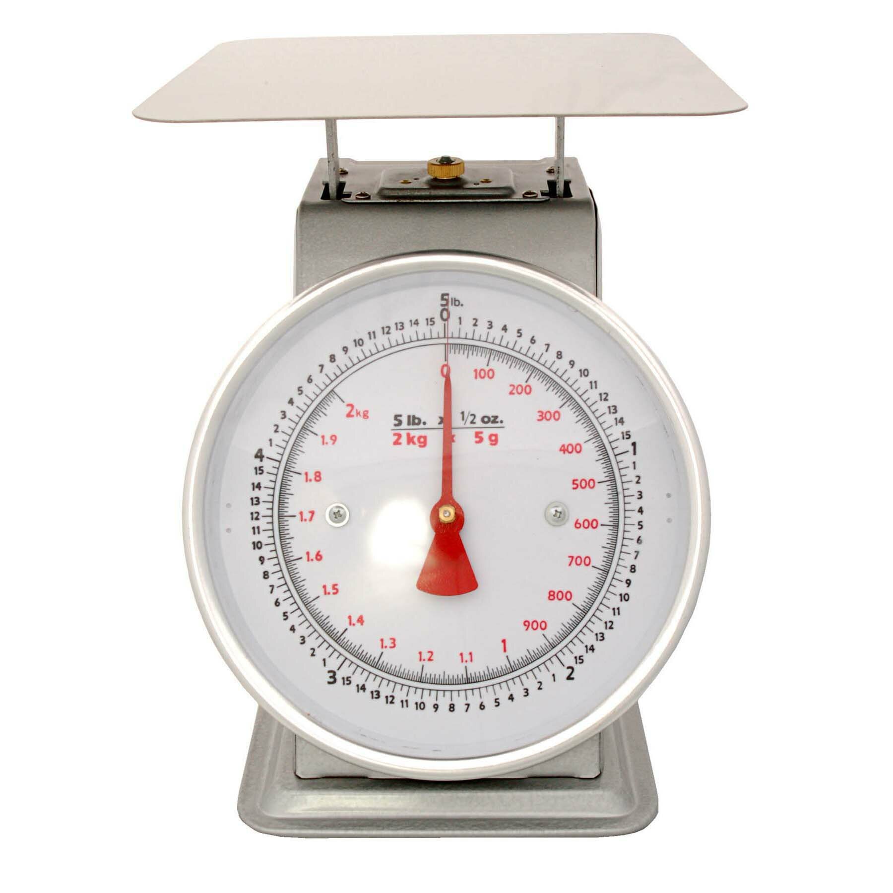 Taylor Precision Products Mechanical Kitchen Weighing Food Scale Weighs Up to 11Lbs, Measures in Grams and Ounces, Black and Silver