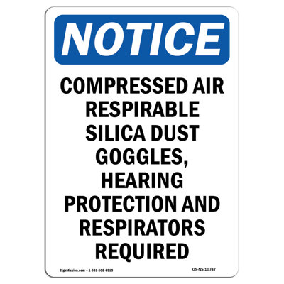 OSHA Notice - Compressed Air Respirable Silica Sign