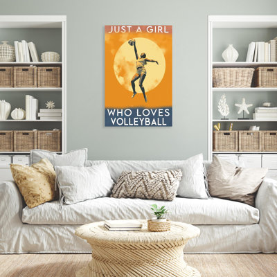 Just A Girl Who Loves Volleyball - Reproduction d'art graphique rectangulaire sur toile tendue 1 pièce