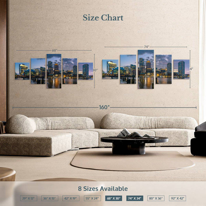 Boston Reiban Harbor, 34" H x 74" W