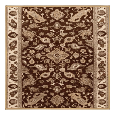 Machine Washable Persian Brown Area Rug