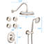 Douche à débit réglable en nickel brossé avec jet pour le corps et robinet inverseur inclus-117432607