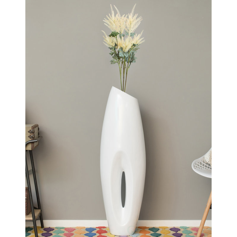 Hada White Floor Vase, 40.5", 1
