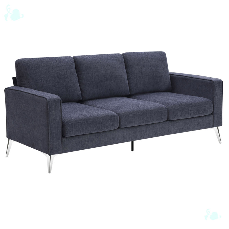 3-Piece Sofa Sets Upholstered Couches Sets, Blue/Gray Fabric