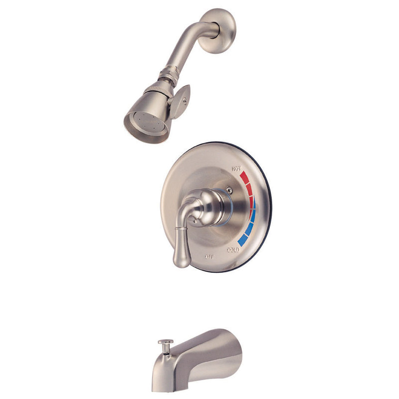 Kingston Brass Magellan Single-Handle Pressure Balanced Tub and Shower Faucet, Trim Only, Brushed Nickel